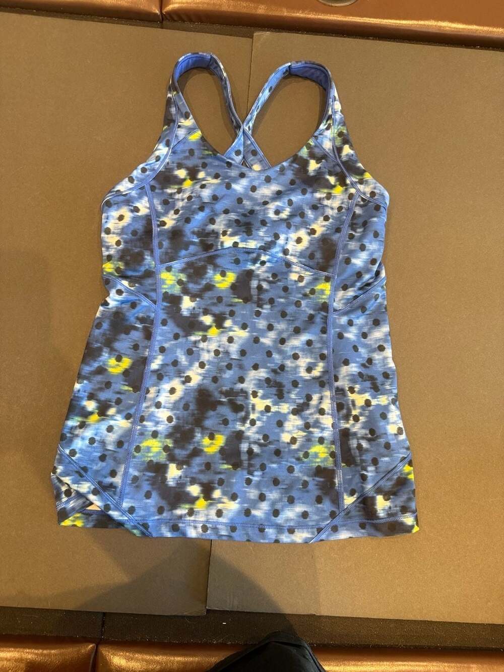 Lululemon Kanto Catch Me Tank Top Blue Polka Dot Size 8
